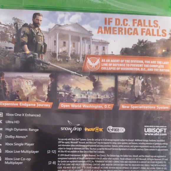 New XBOX ONE Tom Clancy's THE DIVISION 2 4K HDR UBISOFT w/CAPITOL DEFENDER PACK - Picture 3 of 3